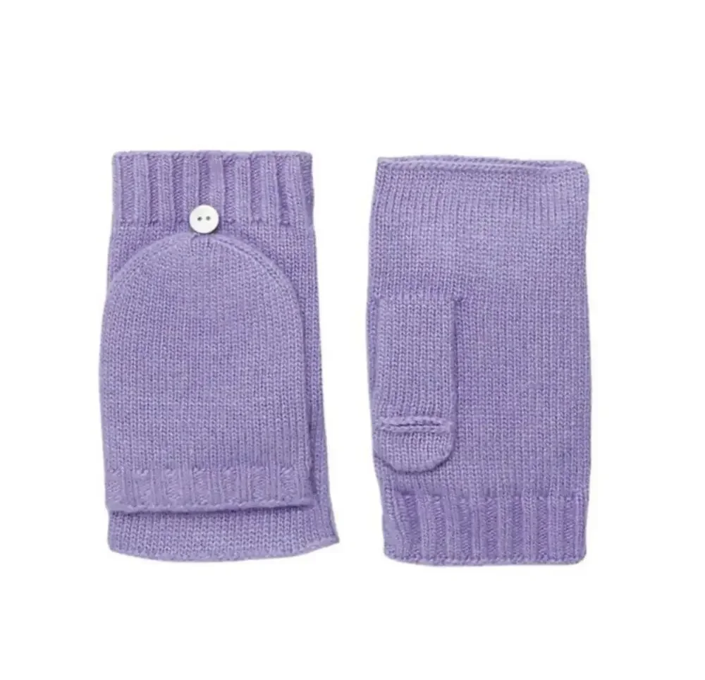 Portolano Womens Flip-Top Mittens in Dusty Lavender - OS